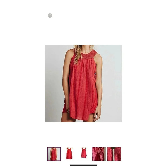 Free People Wondering Star Embroidered Crochet Side-Tie Short Mini Dress Size S - Picture 7 of 7